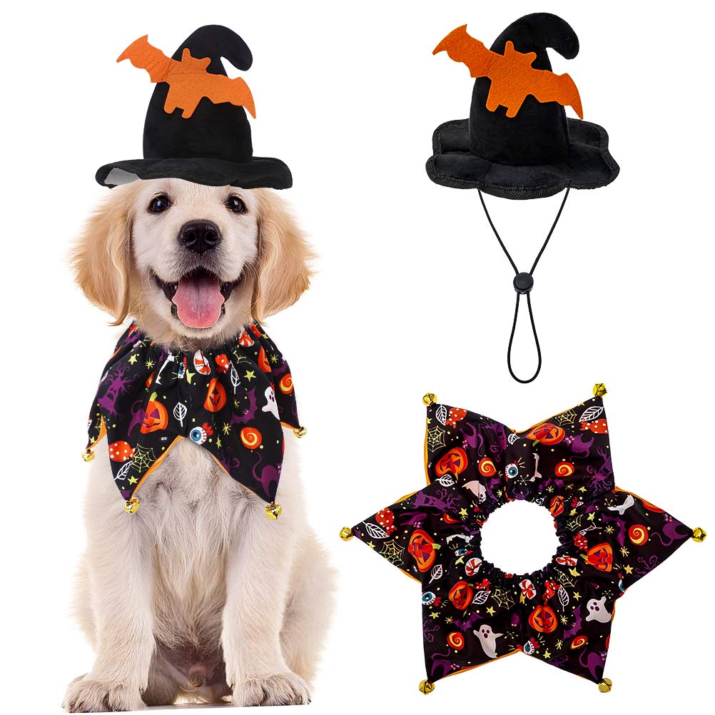 Pumpkin Collar & Wizard Hat Set · Black