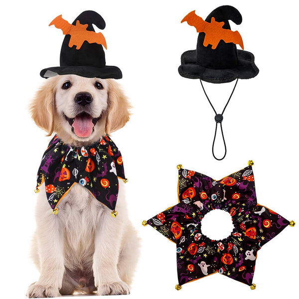 Pumpkin Collar & Wizard Hat Set · Black