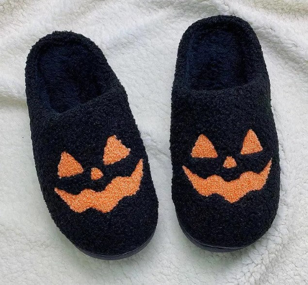 Halloween Indoor Slippers · Black & Orange